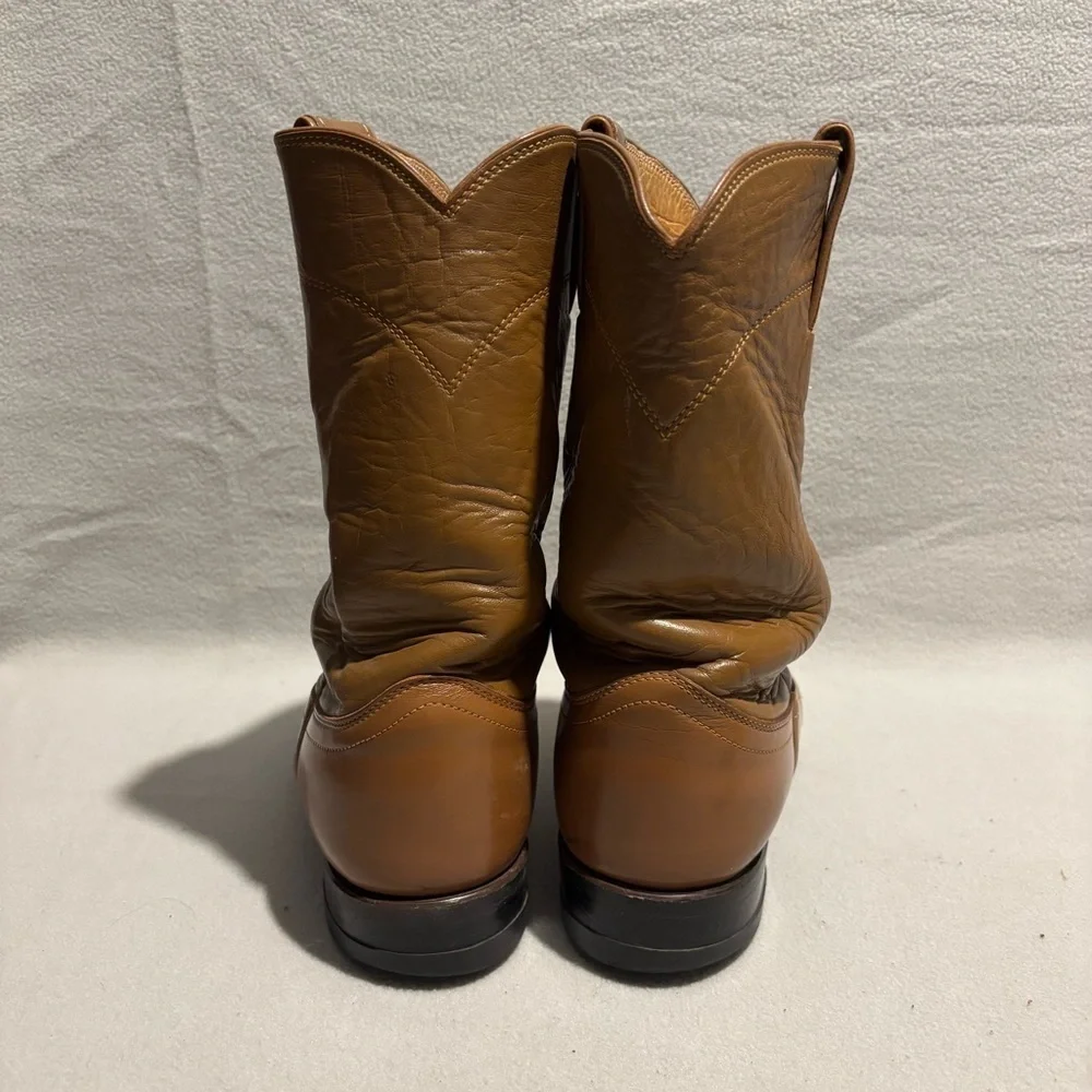 Justin Basic Roper Tan Boots size 7.5 C style L3884